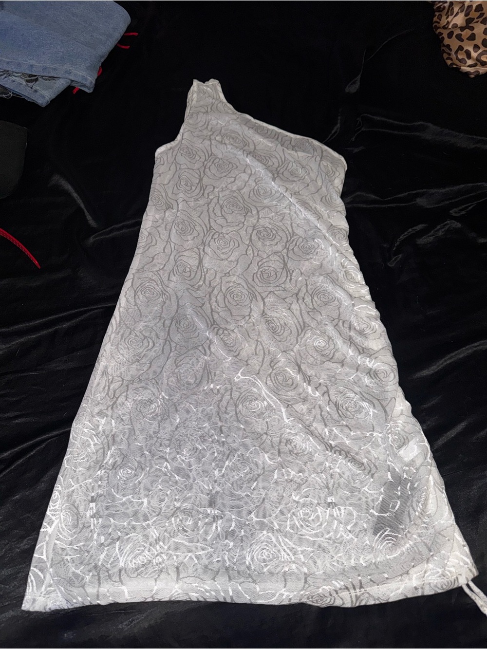 Sleeveless White Floral Lace A-Line Cover up Dress